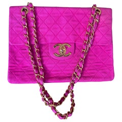 Chanel Vintage Hot Pink Denim Maxi