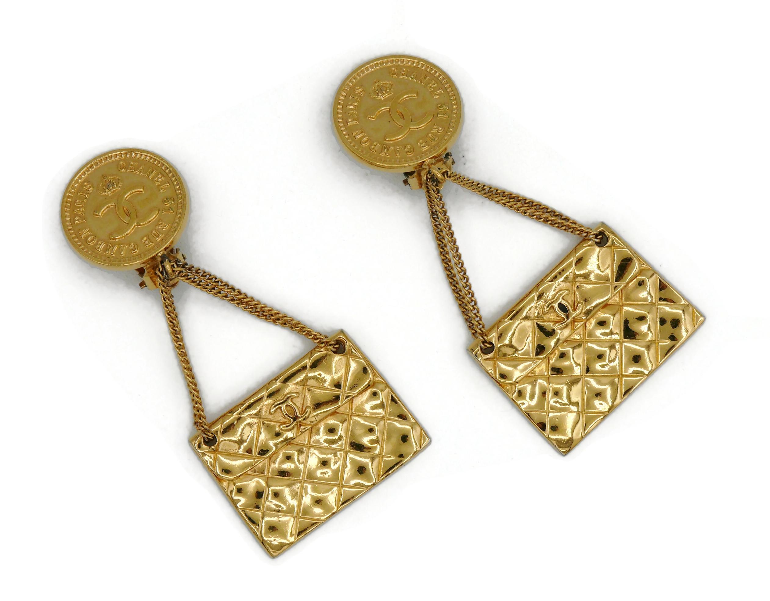 chanel bag earrings