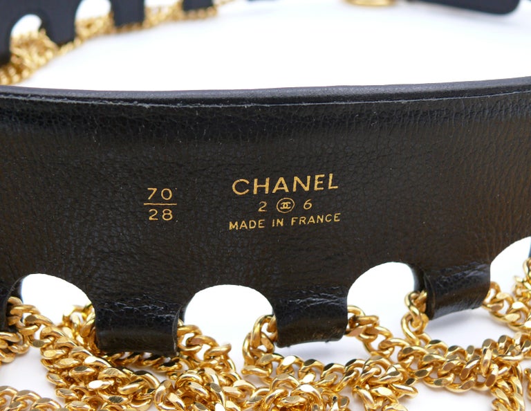 CHANEL Vintage Iconic Leather Multi Chain Tassel Runway Belt  display picture 2