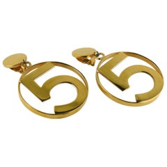 Chanel Vintage Iconic No 5 Oversized Dangling Earrings