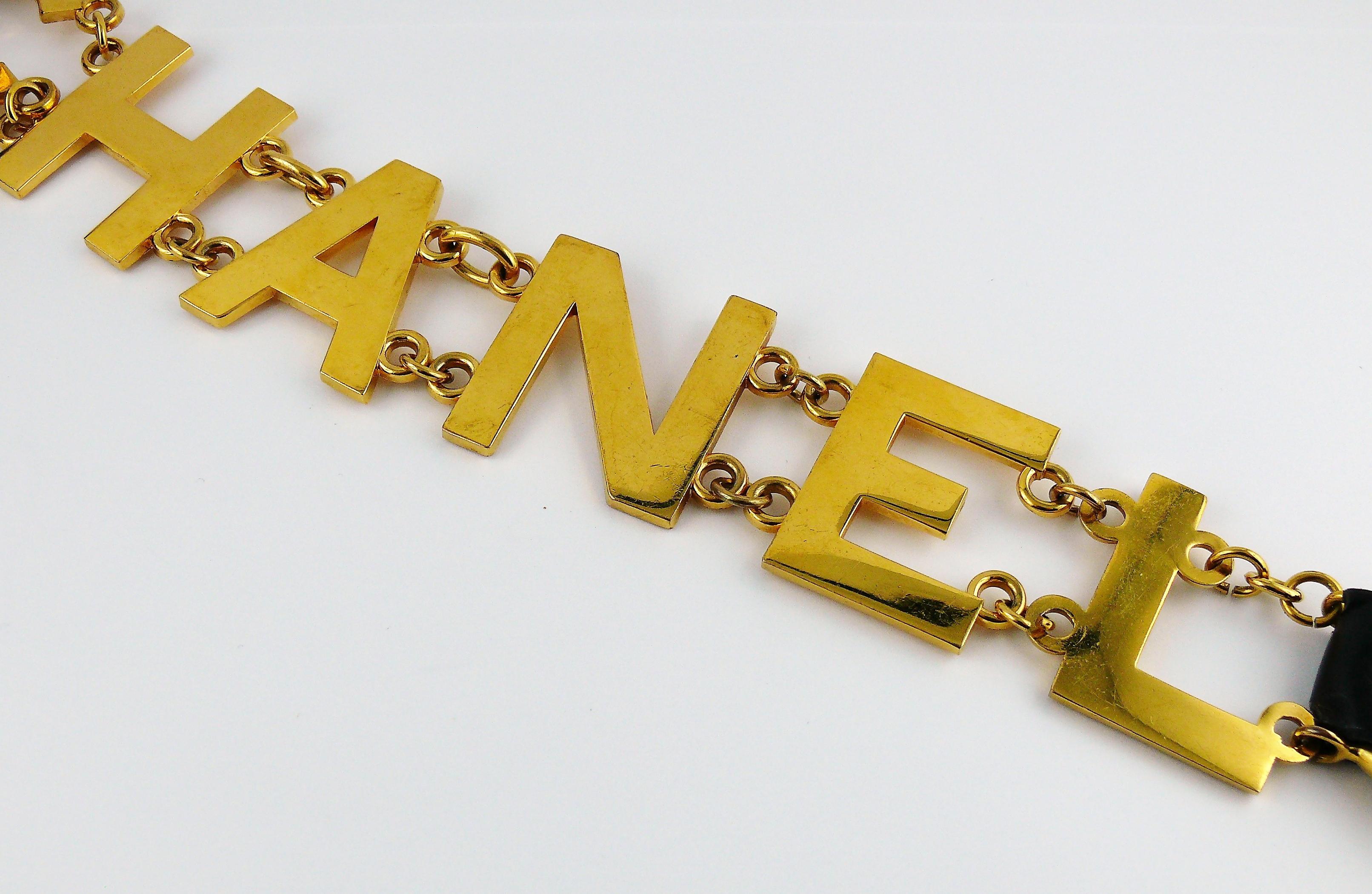 Chanel Vintage Iconic Spell Out Coco Chanel Chain Belt 2