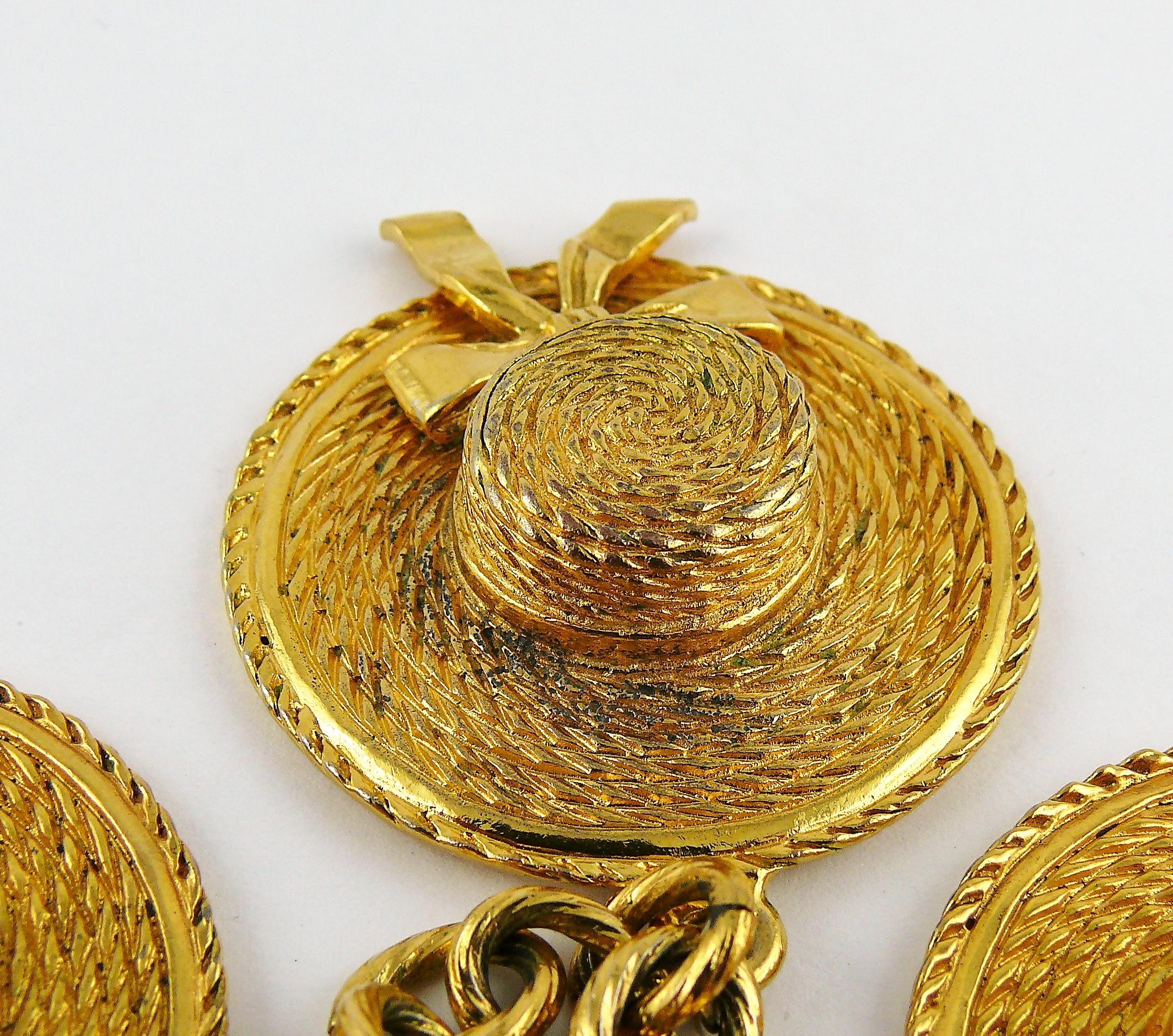 Chanel Vintage Iconic Sun Hat Charm Necklace For Sale 9