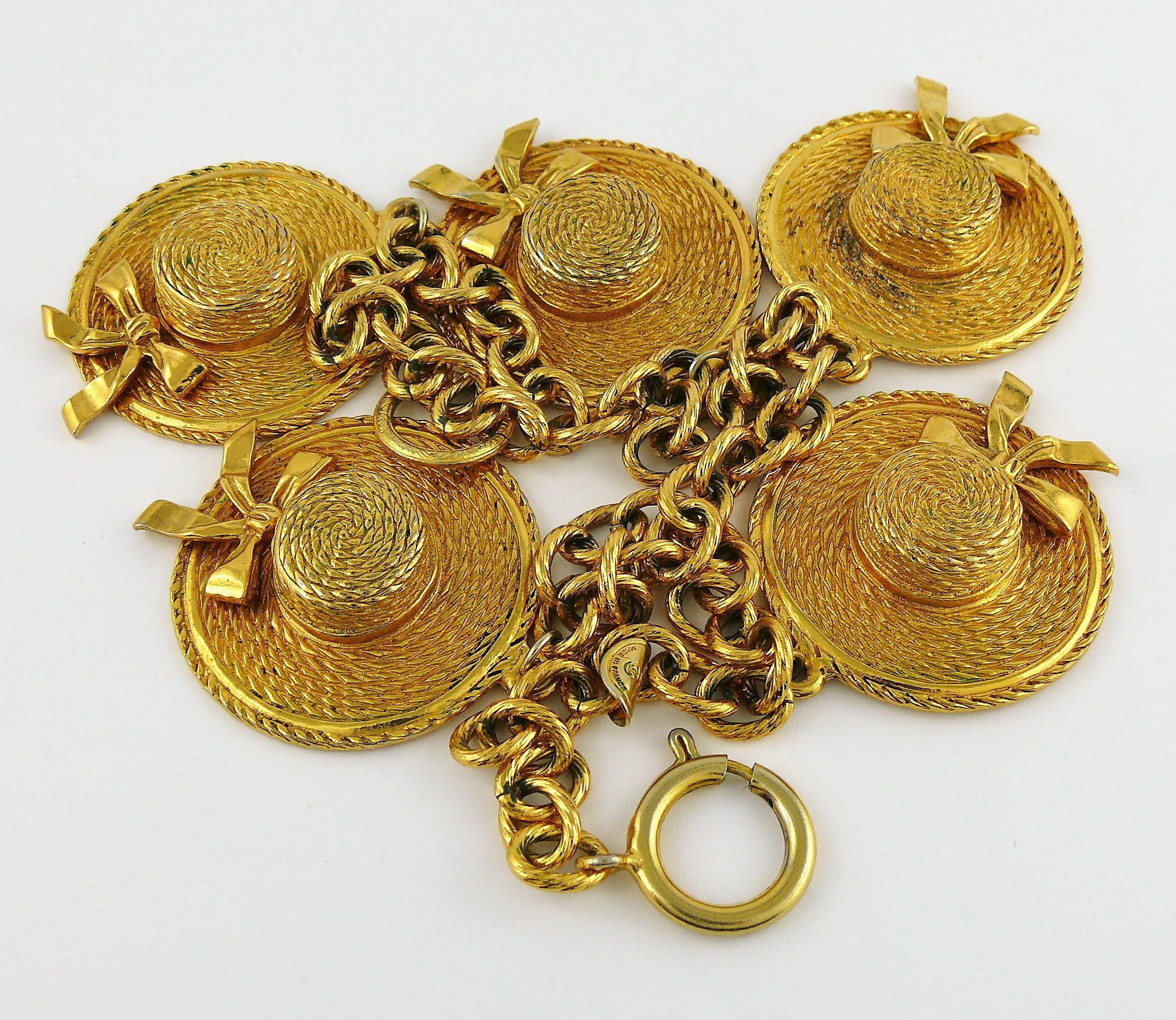 Chanel Vintage Iconic Sun Hat Charm Necklace For Sale 5