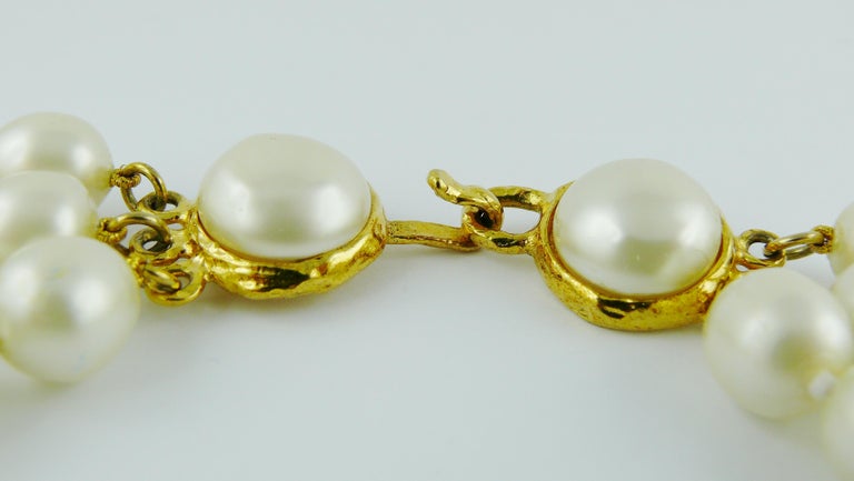 Chanel Vintage Iconic Triple Strand Pearl Necklace at 1stDibs