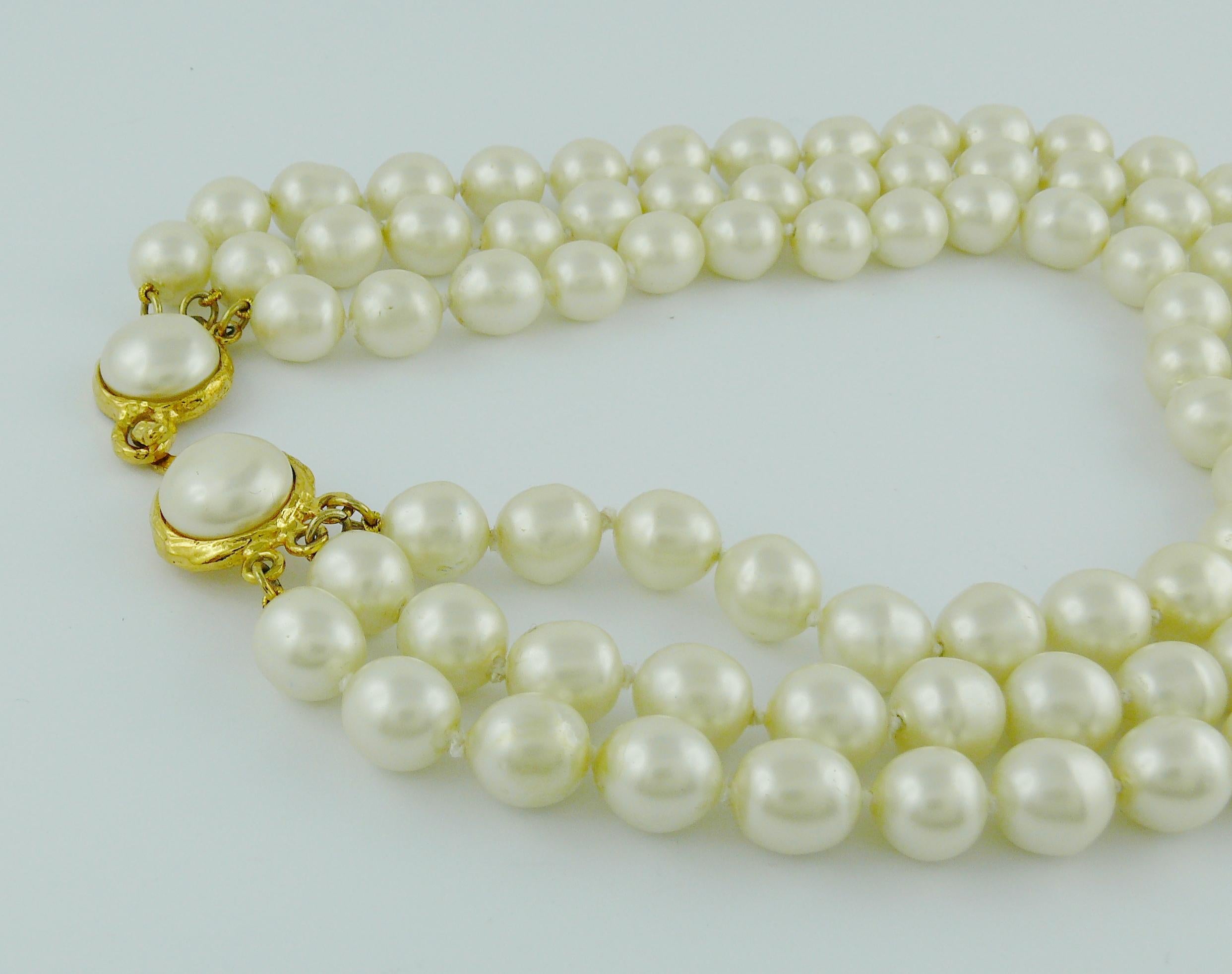 antique 3 strand pearl necklace