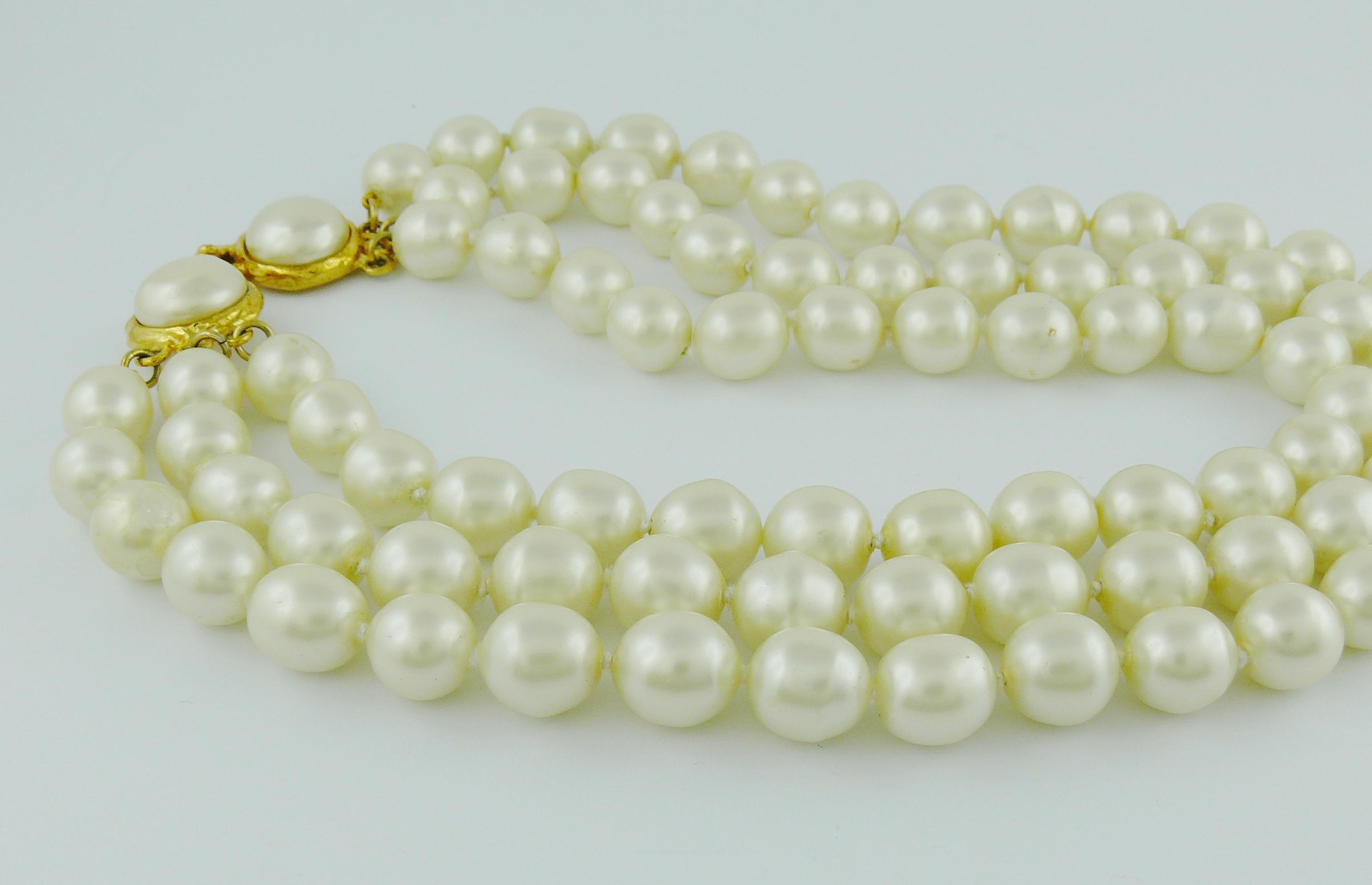 antique 3 strand pearl necklace