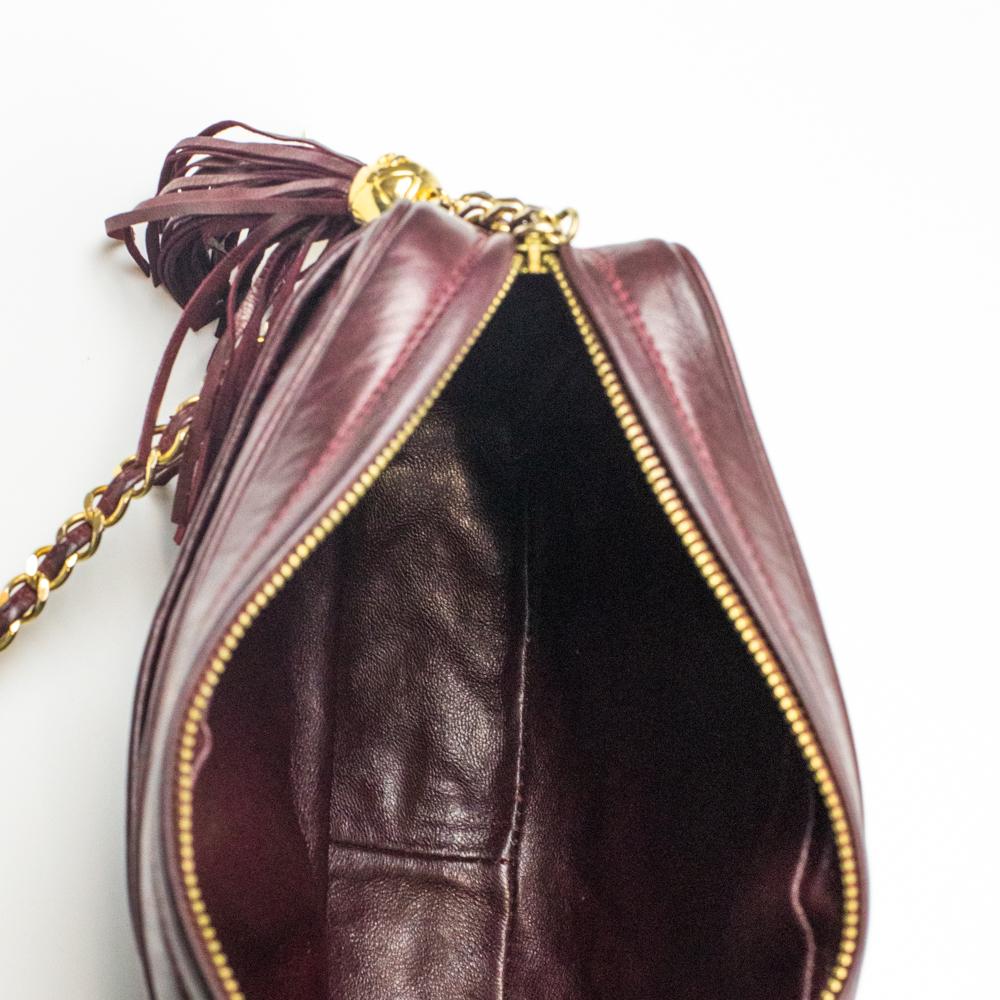 Women's Chanel, Vintage in burgundy leather