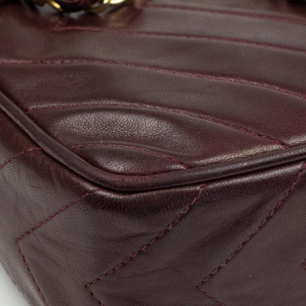 Chanel, Vintage in burgundy leather 4