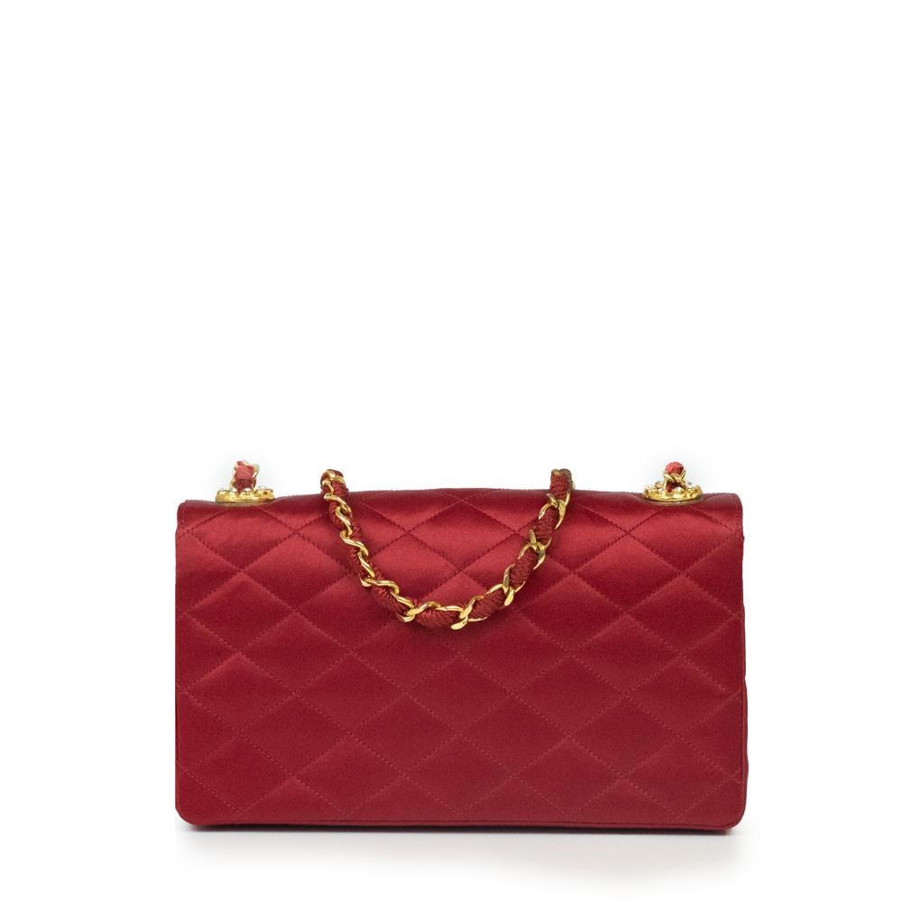Red Chanel, Vintage in red silk For Sale