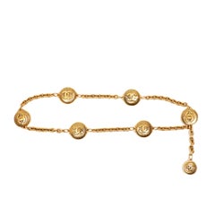 Chanel Vintage Interlocking Sunburst CC Logo Chain Belt