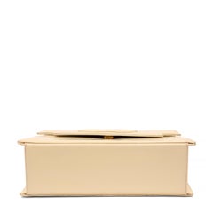 Chanel Vintage Ivory Patent Leather CC Shoulder Bag with Gold Hardware