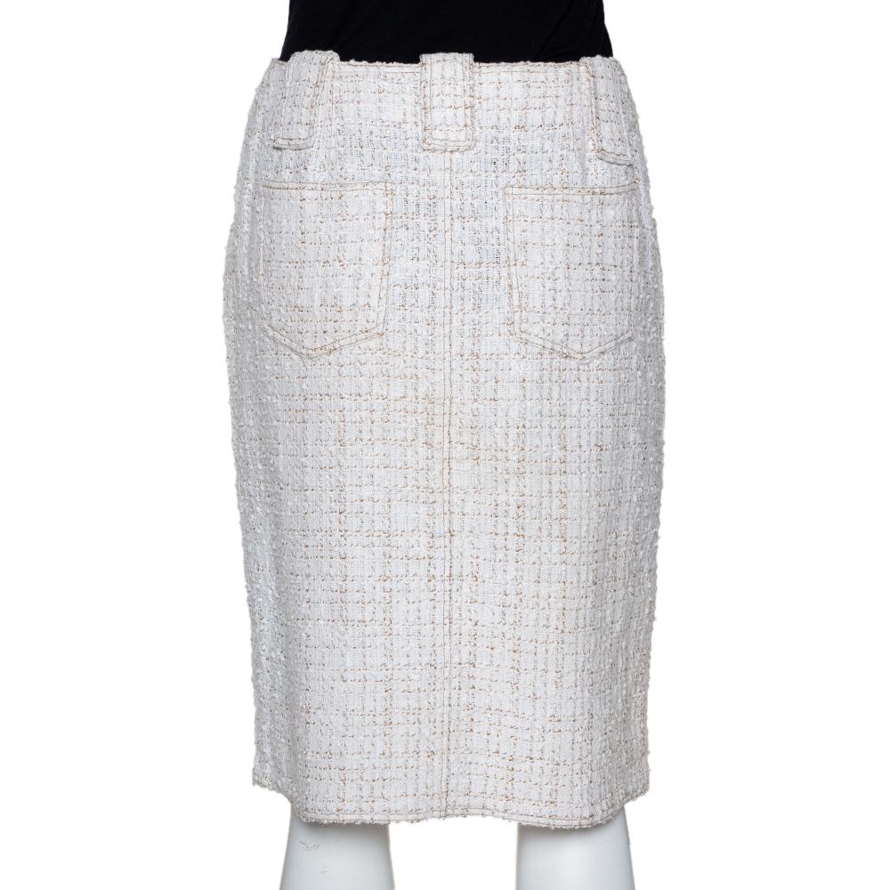 ivory tweed skirt