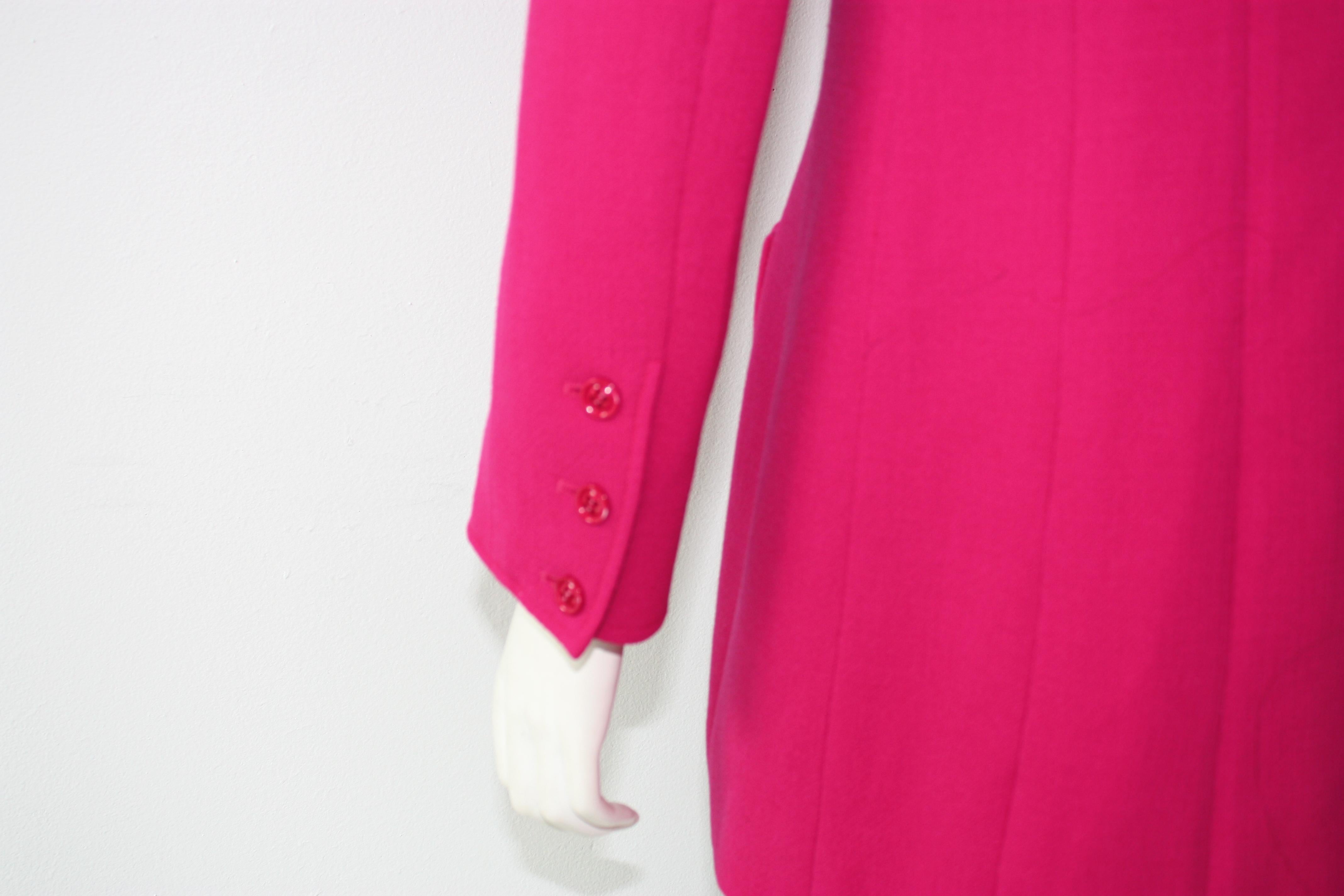 1985 CHANEL Fuchsia Single Breasted Vintage Jacket Size 42 4