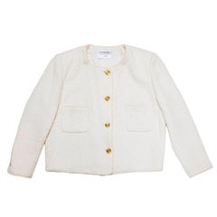 Chanel Vintage Jacket In Ecru Tweed Jacket  