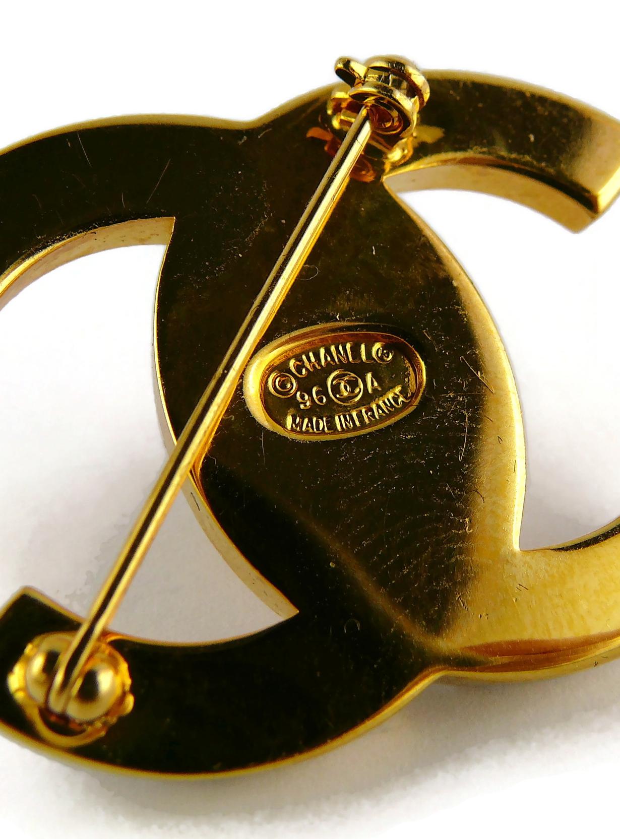 Chanel Vintage Jewelled CC Turn Lock Brooch Fall 1996 5