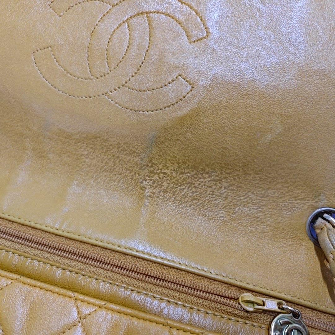 Chanel Vintage Jumbo Single Flap Single Chain Yellow Lambskin 24k Gold Hardware en vente 6