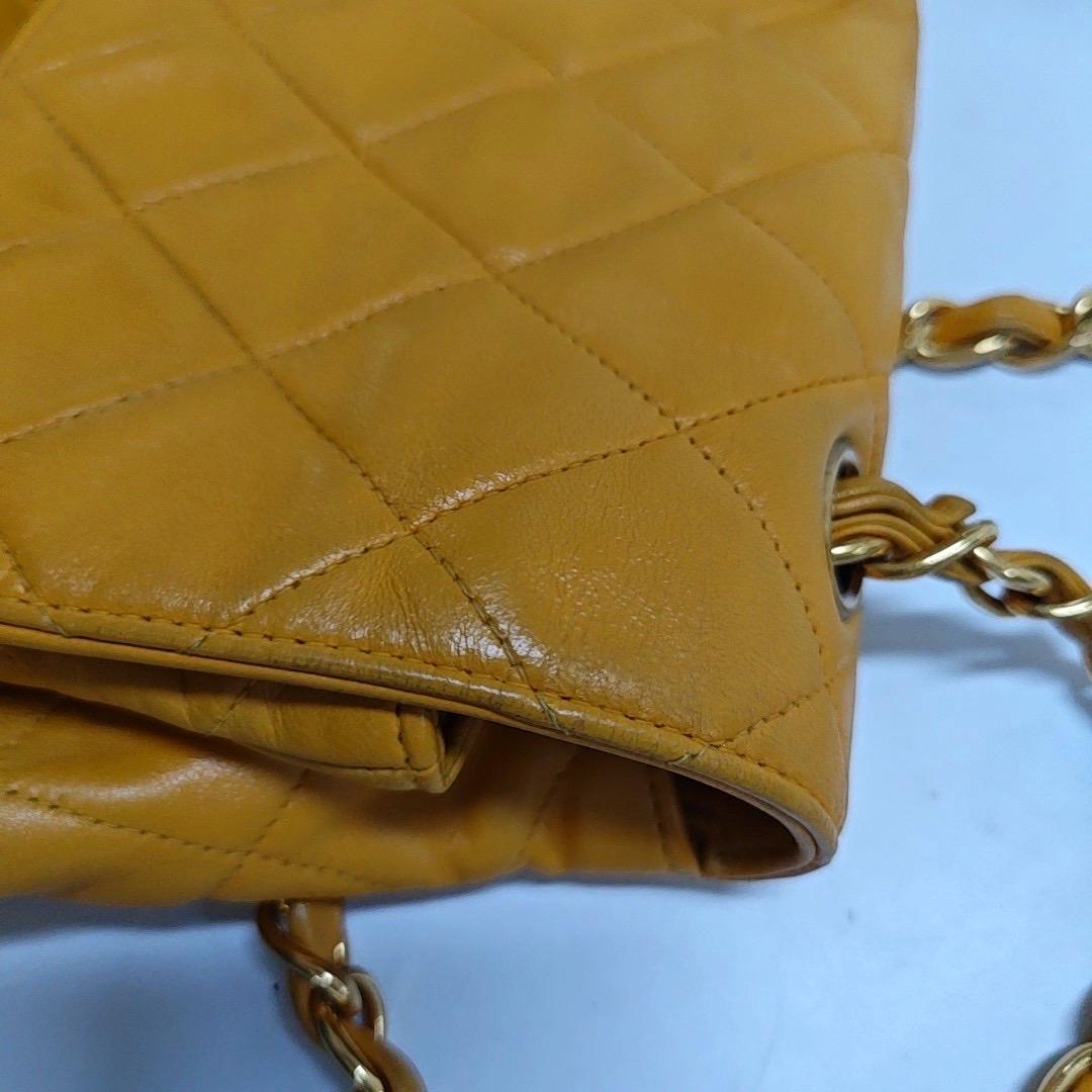 Chanel Vintage Jumbo Single Flap Single Chain Yellow Lambskin 24k Gold Hardware en vente 8