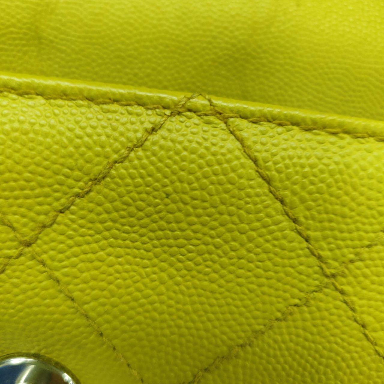 Chanel Vintage Kelly Flap Bag Yellow Caviar Leather 24k Gold Hardware 1997-1999 en vente 8