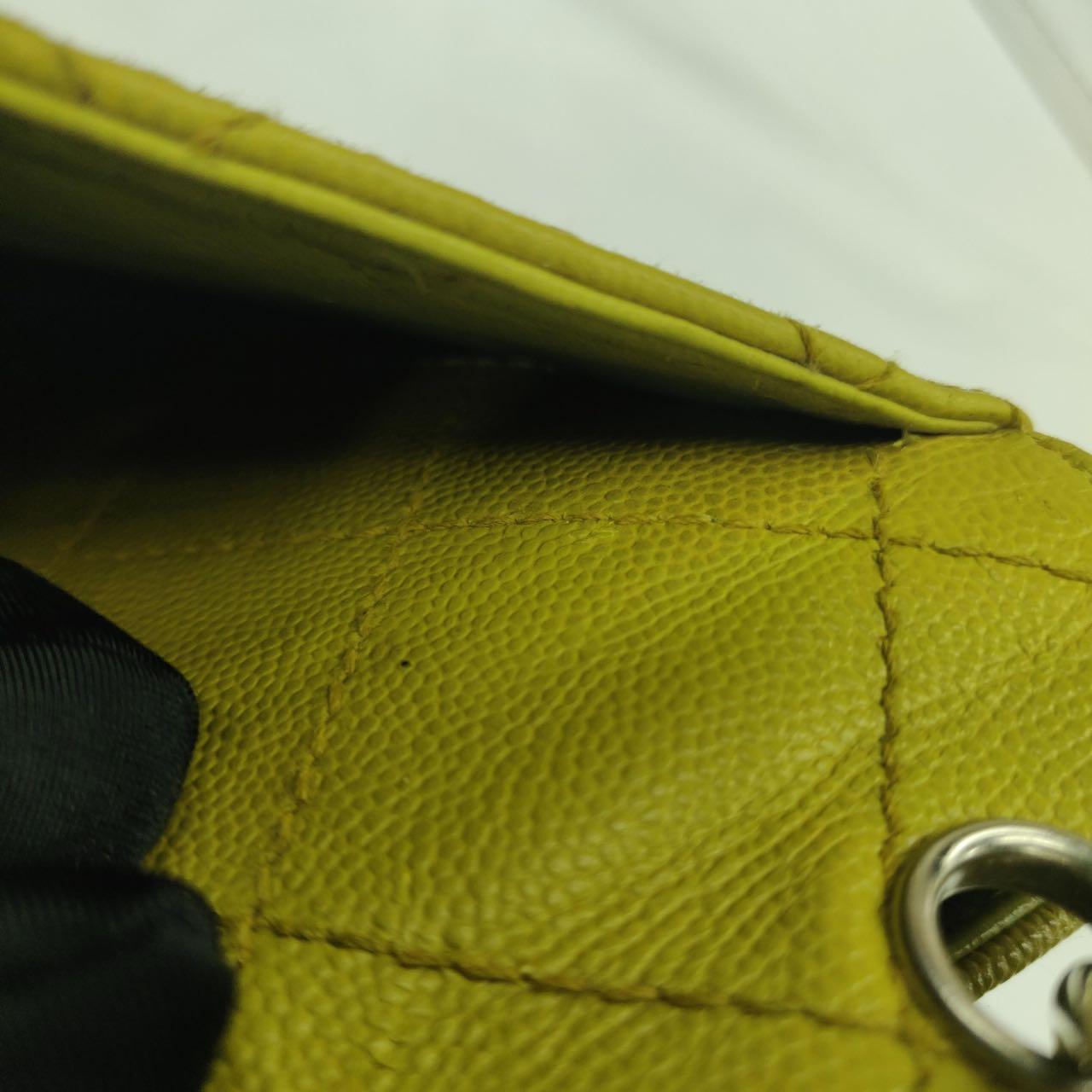 Chanel Vintage Kelly Flap Bag Yellow Caviar Leather 24k Gold Hardware 1997-1999 en vente 12