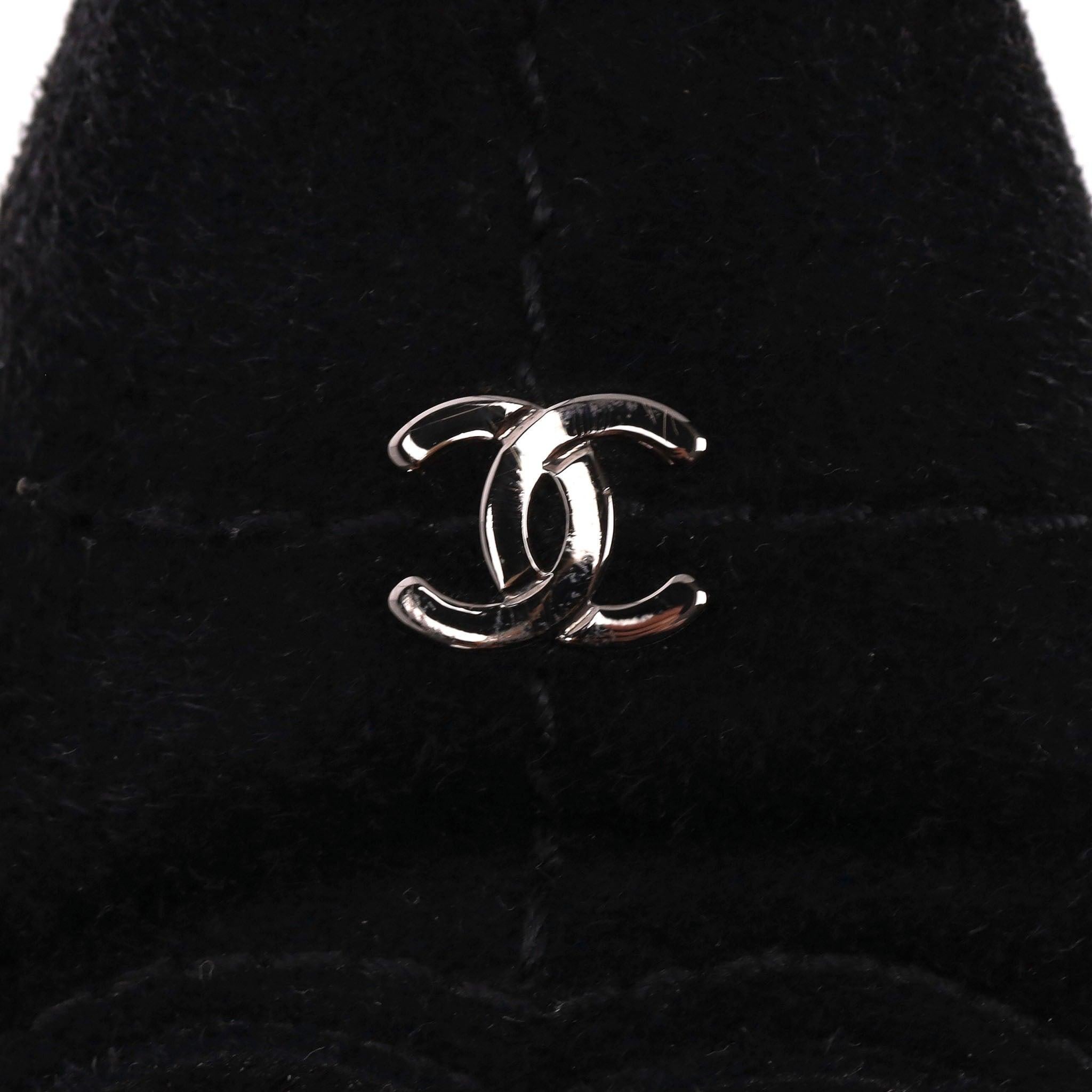 Black Chanel Vintage Knee High Suede Boots With 'CC' Logo