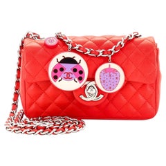 Chanel Vintage Ladybug Flap Bag Quilted Lambskin Mini
