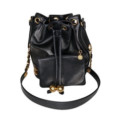 Chanel Vintage Lambskin Drawstring Bucket Bag