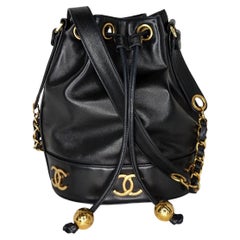 Chanel Retro Lambskin Drawstring Bucket Bag