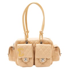 Chanel Vintage Lambskin Ligne Cambon Mini Reporter Satchel