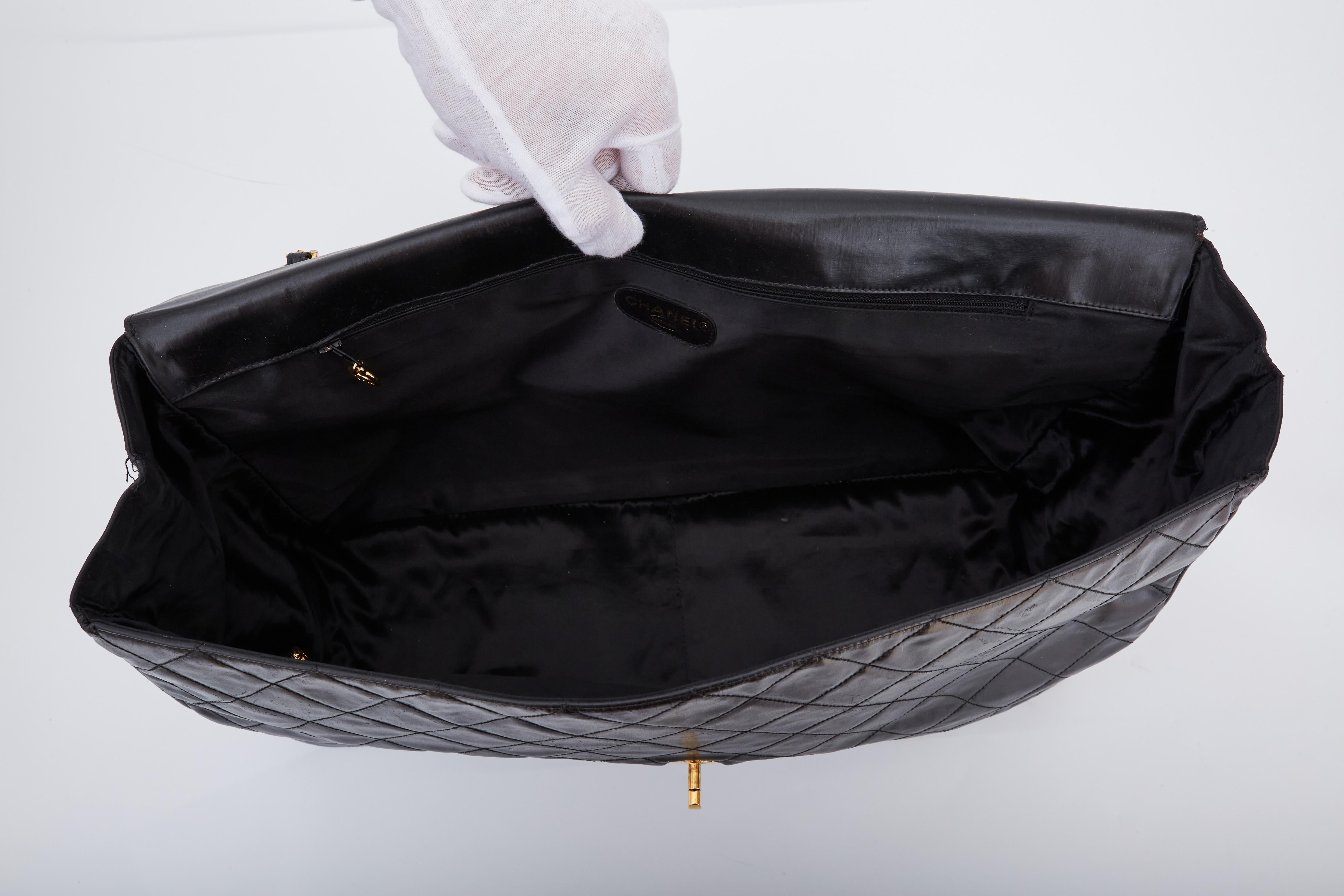 Women's Chanel Vintage Lambskin Mademoiselle XXL Flap Bag For Sale