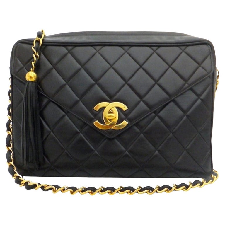 Chanel Classic Double Flap Bag Quilted Patent Jumbo Black 1141044