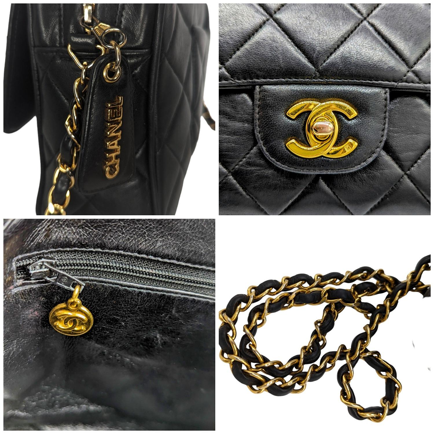 Chanel Vintage Lambskin Quilted Front Pocket Camera Bag en vente 6