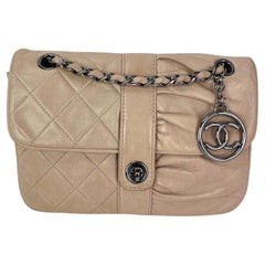 Chanel Vintage Lambskin Quilted Pile Ou Face Flap Beige Clair Shoulder Bag