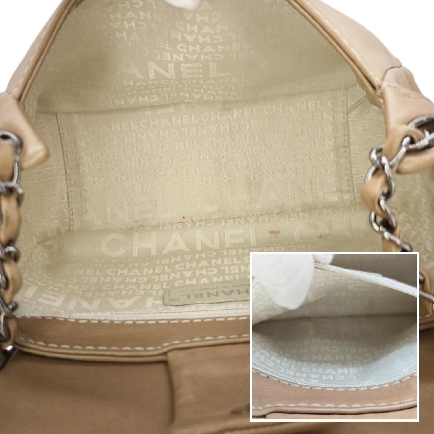 Chanel Vintage Lambskin Surpique Accordion Flap Bag For Sale 2