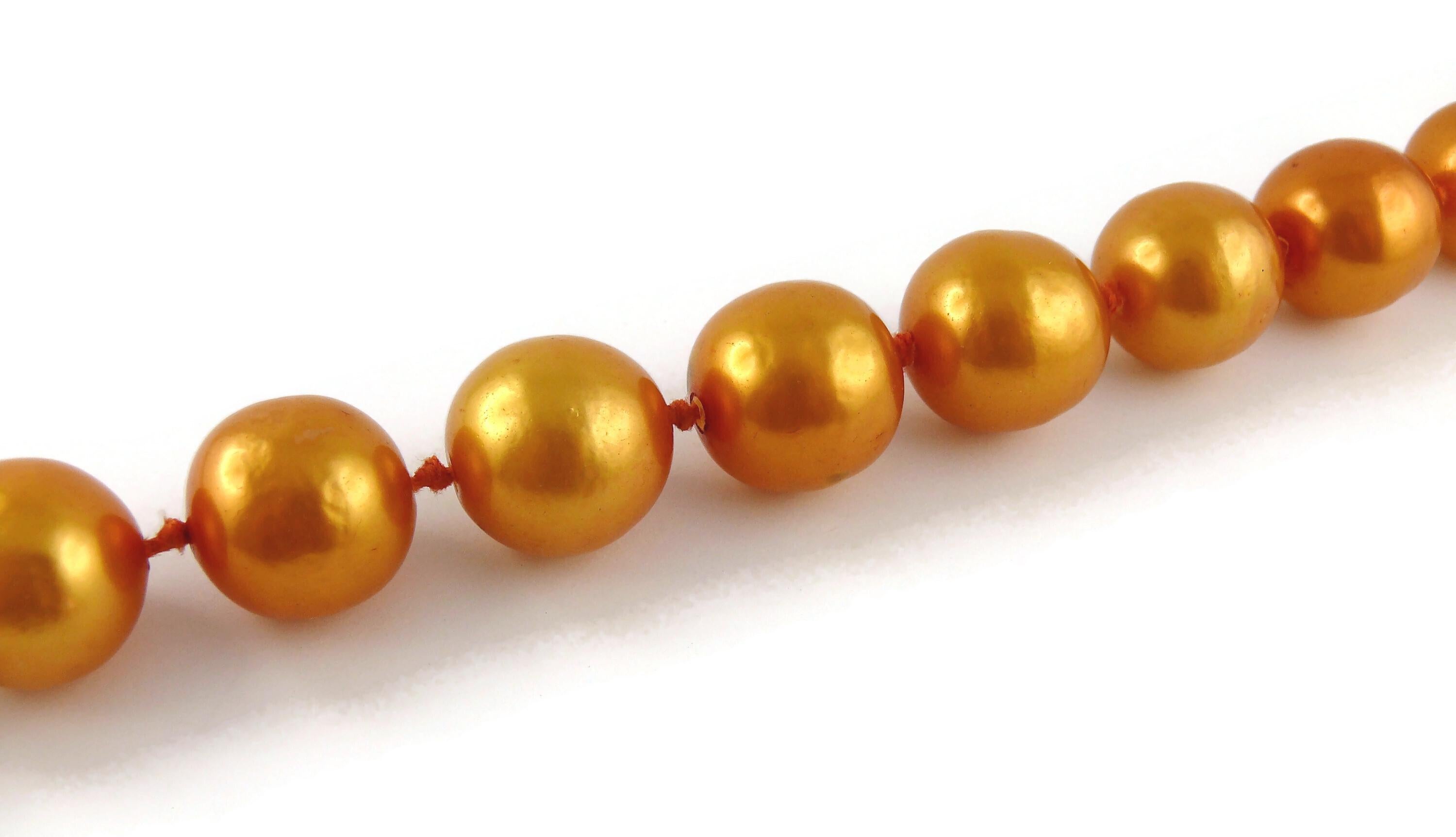 Chanel Vintage Large Orange Faux Pearl Necklace, 1990 For Sale 6