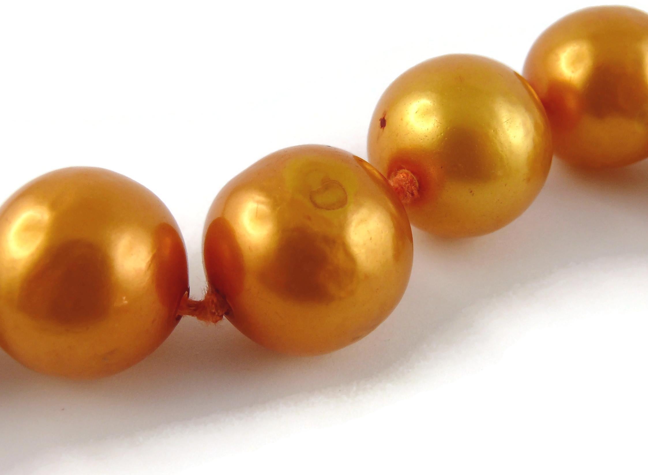 Chanel Vintage Large Orange Faux Pearl Necklace, 1990 For Sale 12