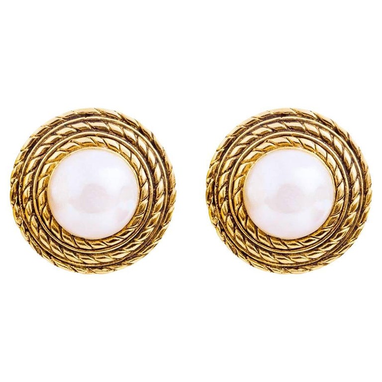 Chanel Vintage Gold Metal, Blue, And Green Gripoix Signet CC Drop Earrings,  1993 Available For Immediate Sale At Sotheby's