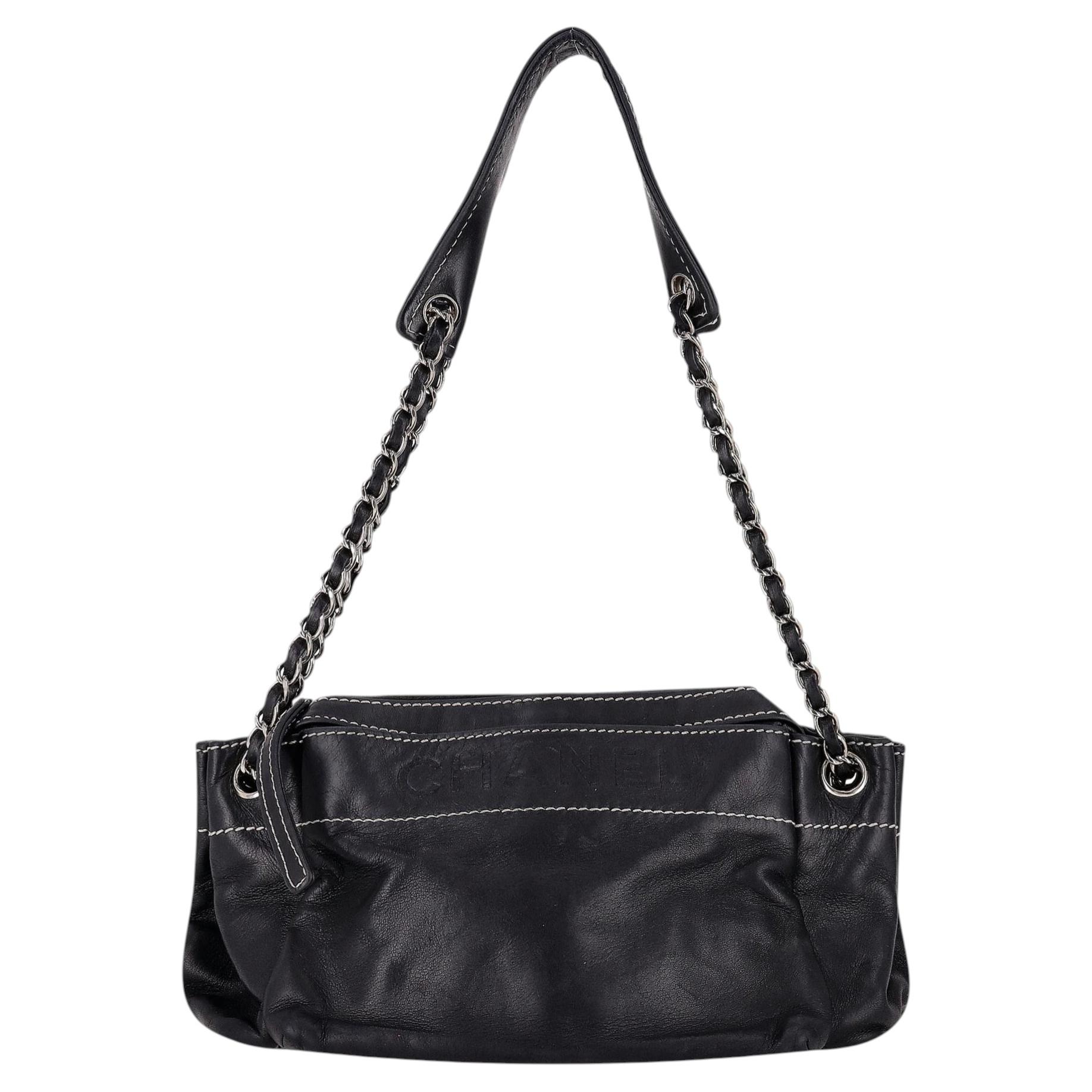 Chanel Vintage LAX Borsa a tracolla in pelle d'agnello a fisarmonica