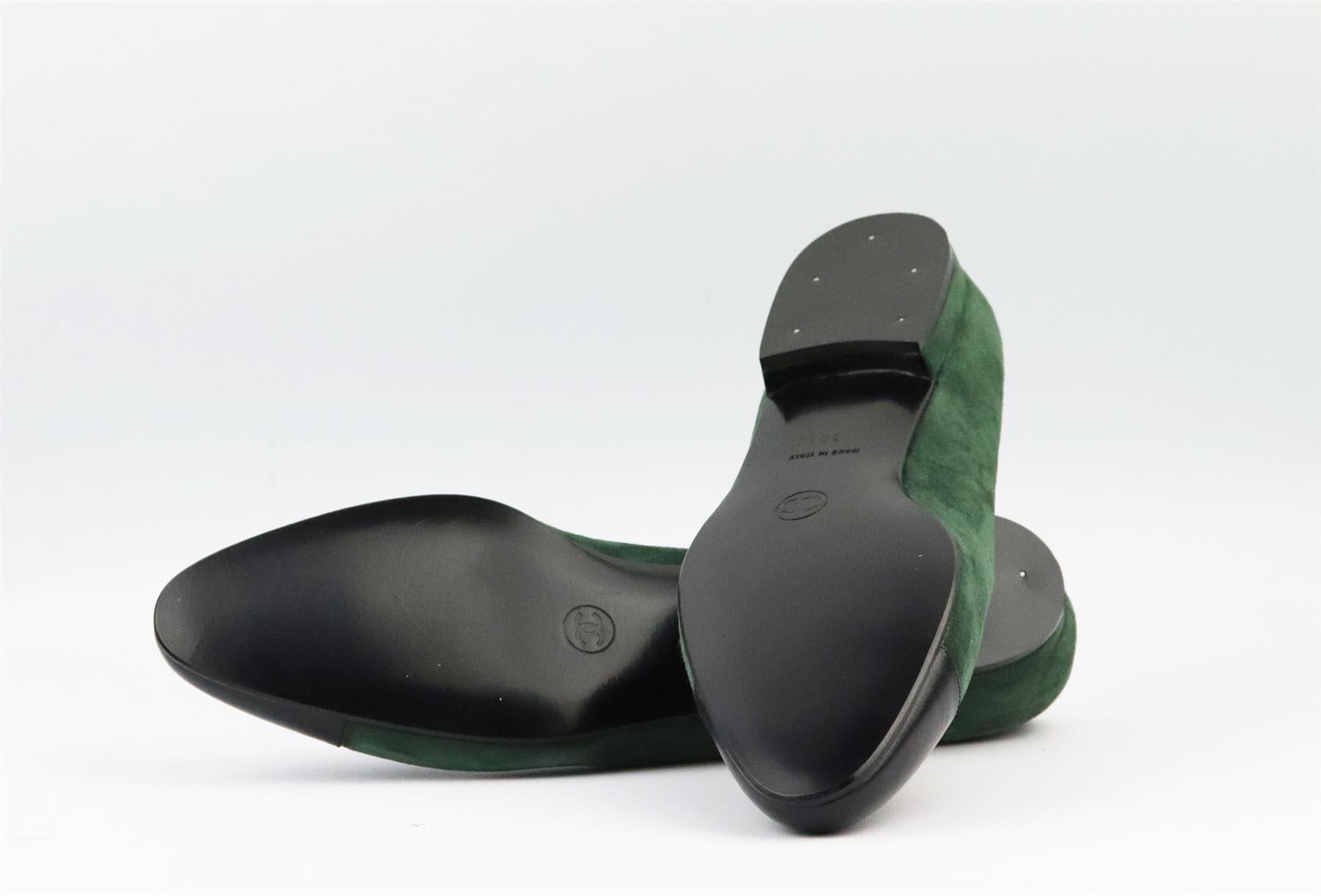 Nero Ballerine Chanel vintage in pelle e camoscio EU 38.5 UK 5.5 US 8.5