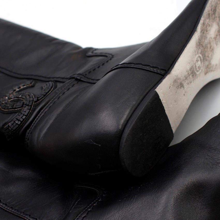 Chanel Vintage Leather Boots - Size EU 36 2