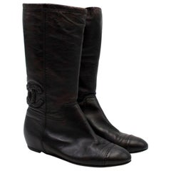 Chanel Vintage Leather Boots - Size EU 36