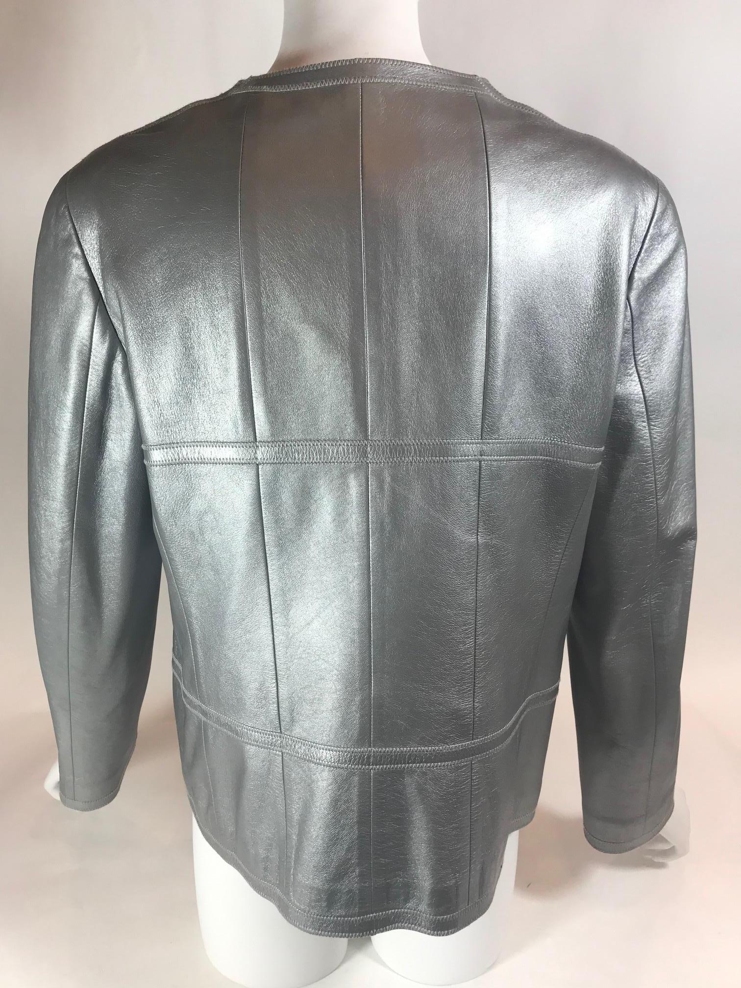 Chanel Vintage Leather Jacket In Good Condition For Sale In Roslyn, NY