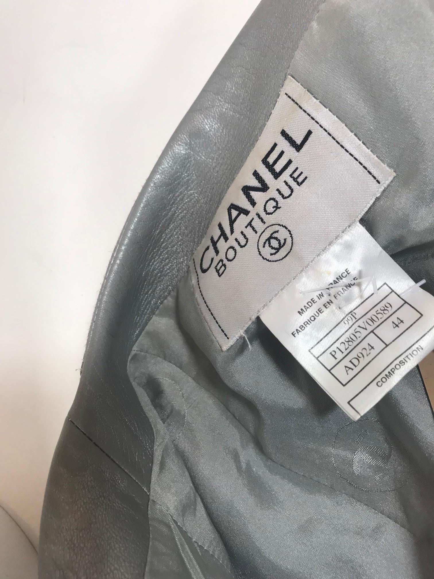 Chanel Vintage Leather Jacket For Sale 4