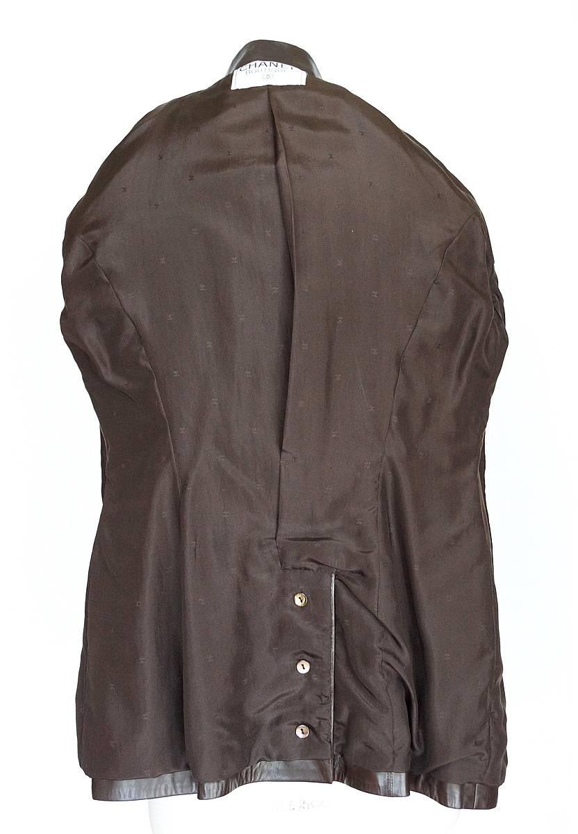 Chanel Vintage Leather Jacket Lots CC Buttons Rear Button Vent 40 / 6 mint 2