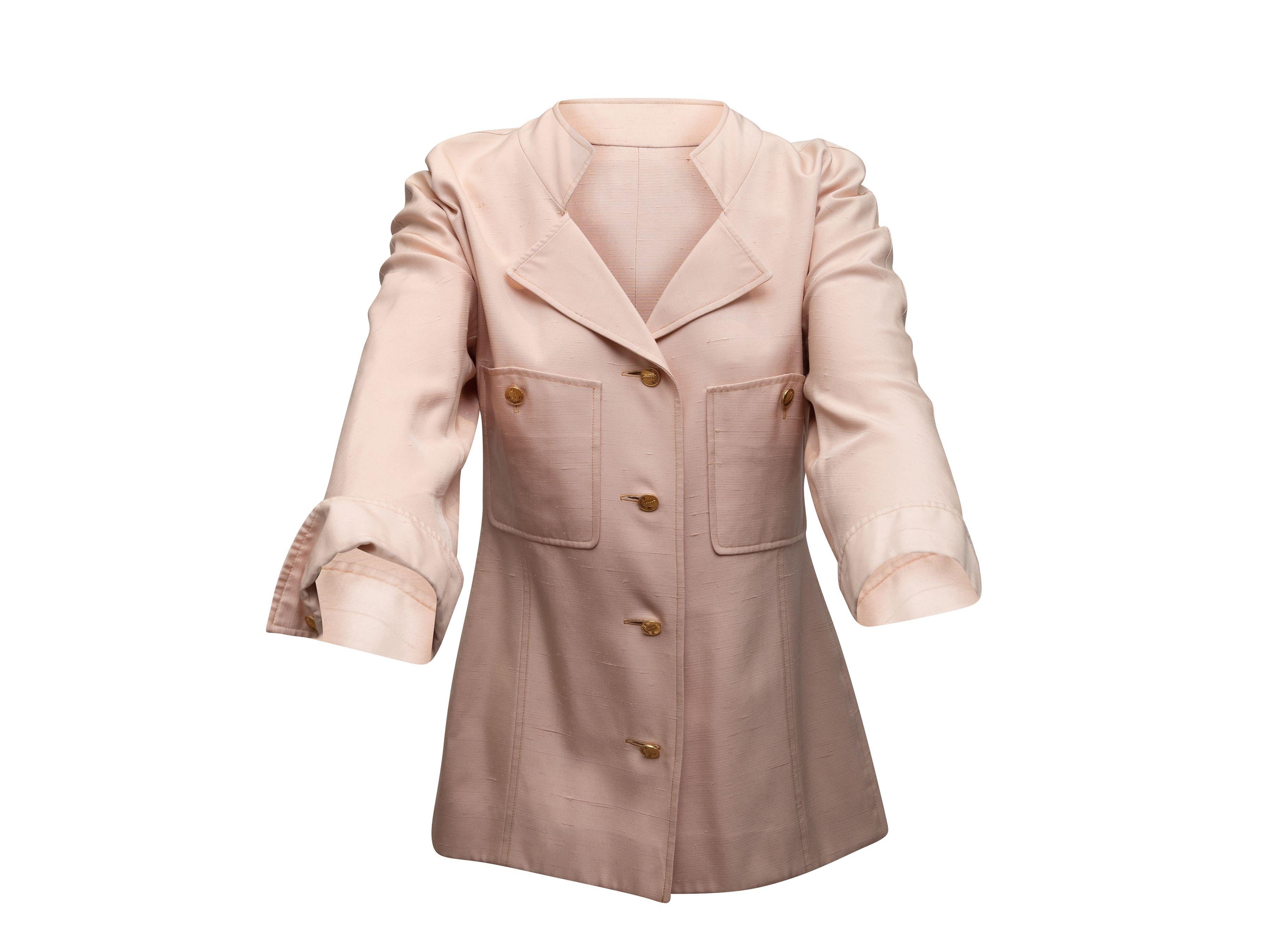 Chanel Vintage Light Pink Boutique Silk Jacket In Good Condition In New York, NY