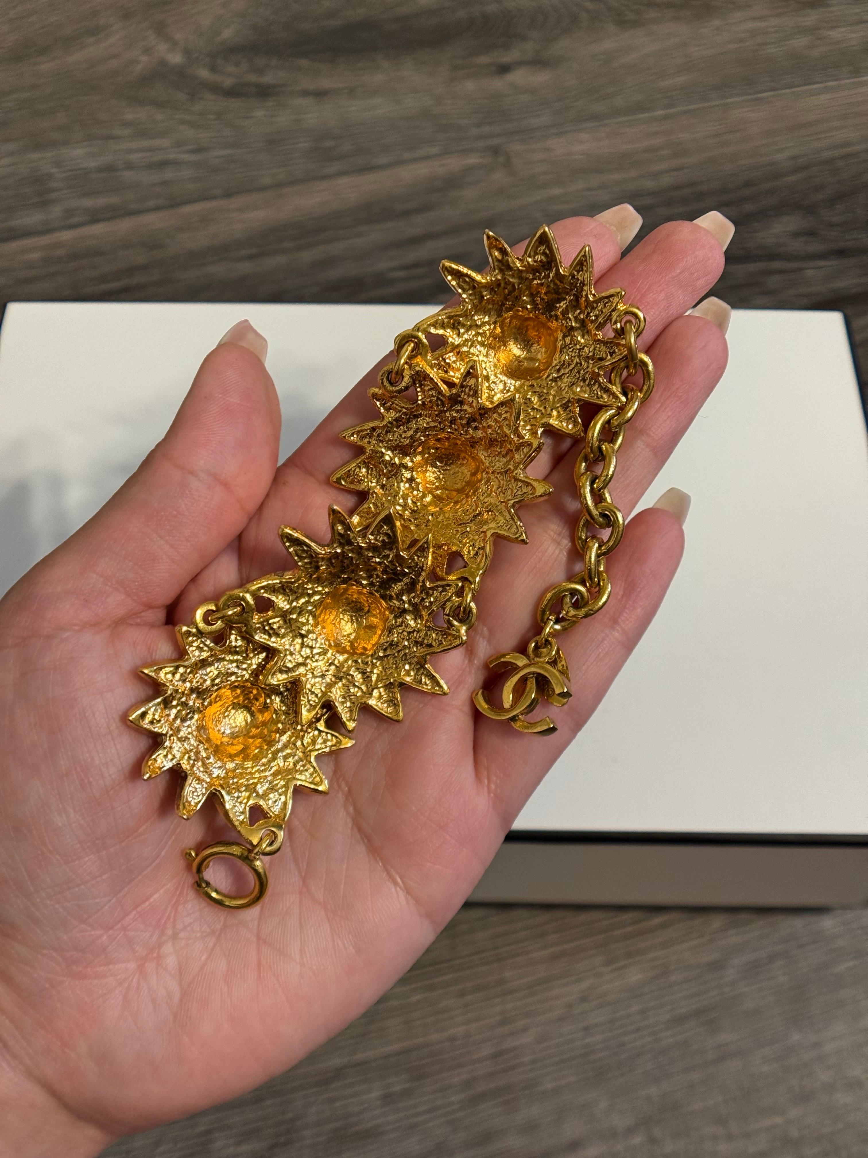 CHANEL Vintage Lion Head Medallion Bracelet c. 1980's For Sale at
