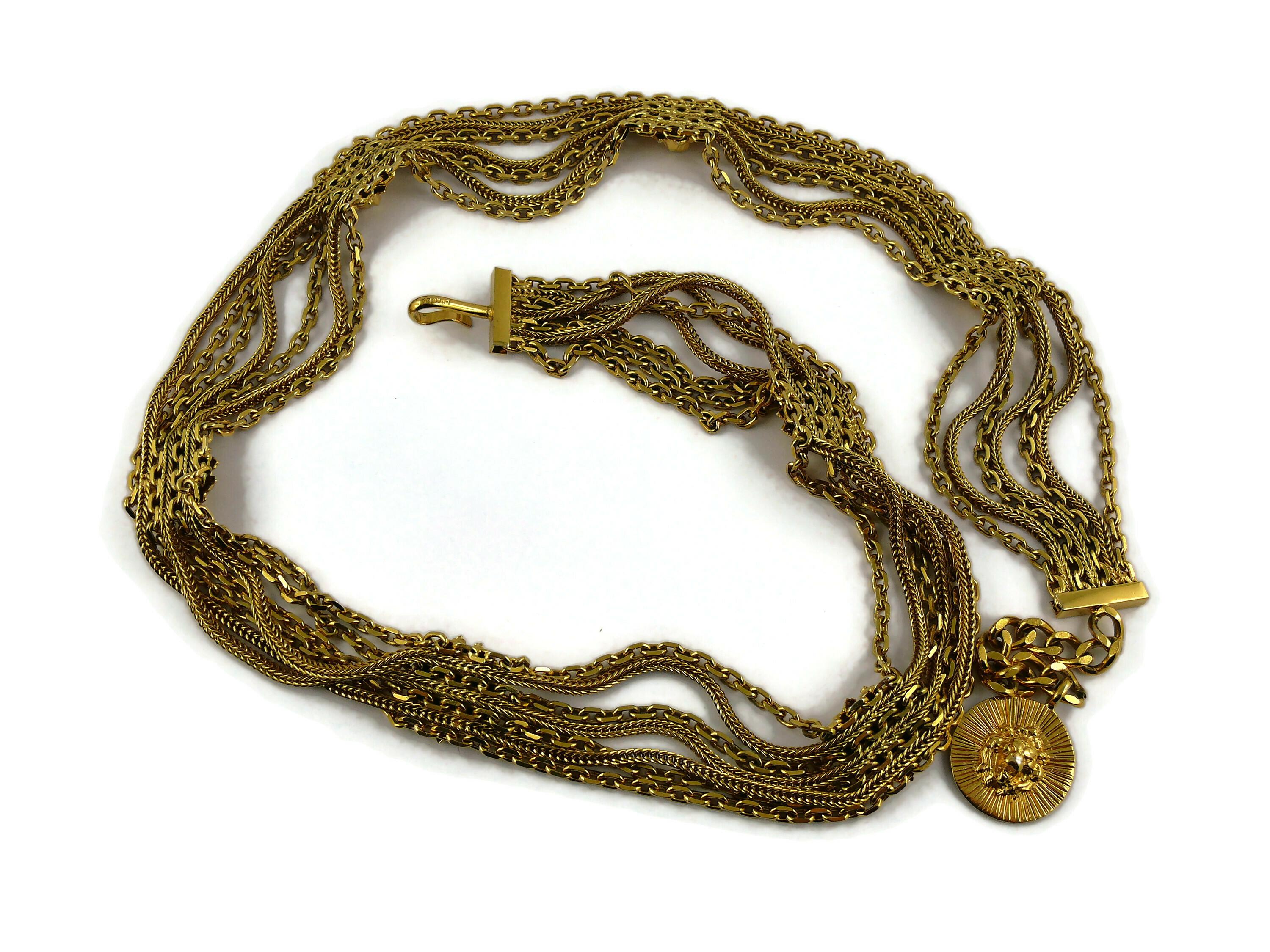 Chanel Vintage Lion Head Medallion Gold Toned Belt For Sale 7