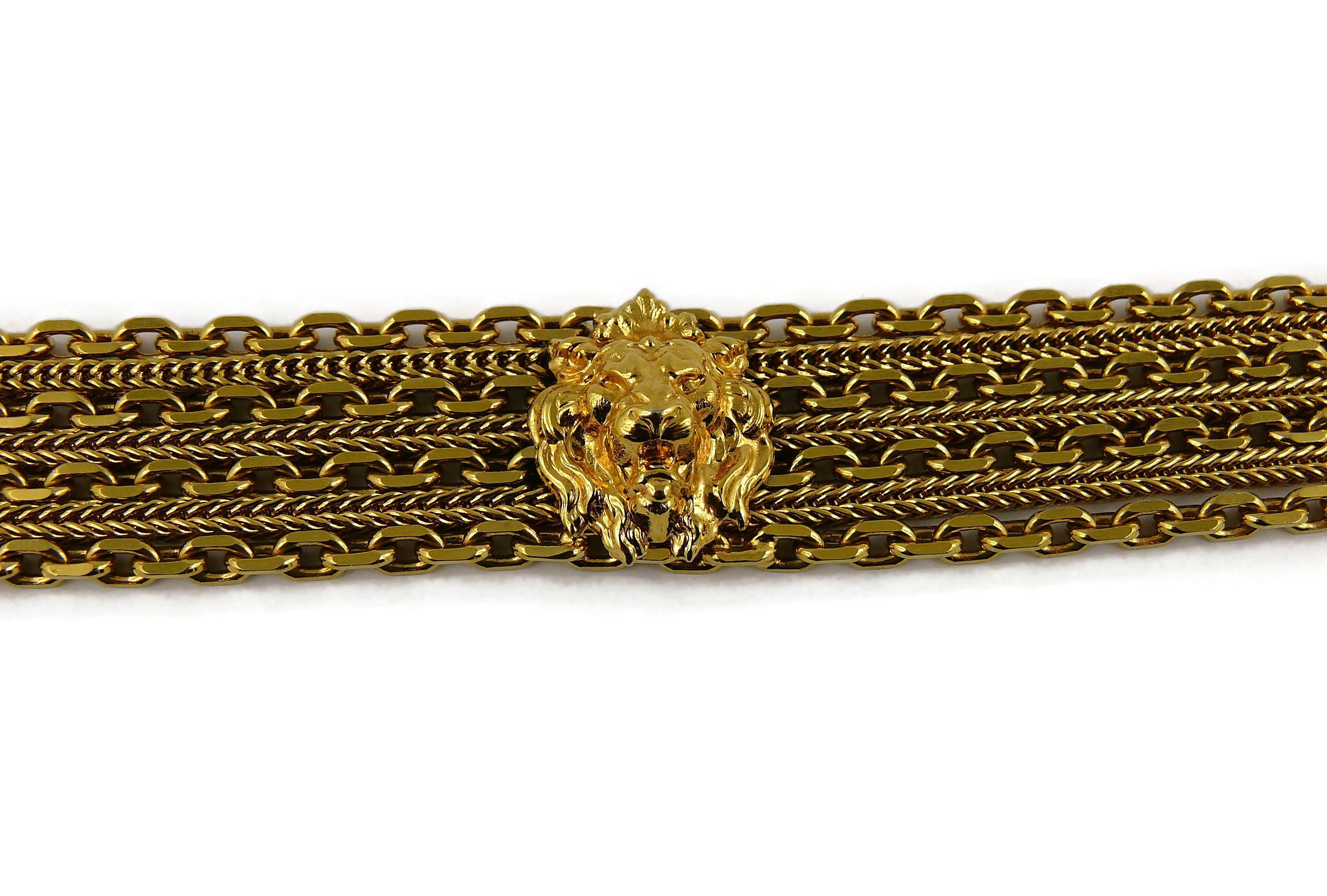 Women's Chanel Vintage Lion Head Medallion Gold Toned Belt For Sale