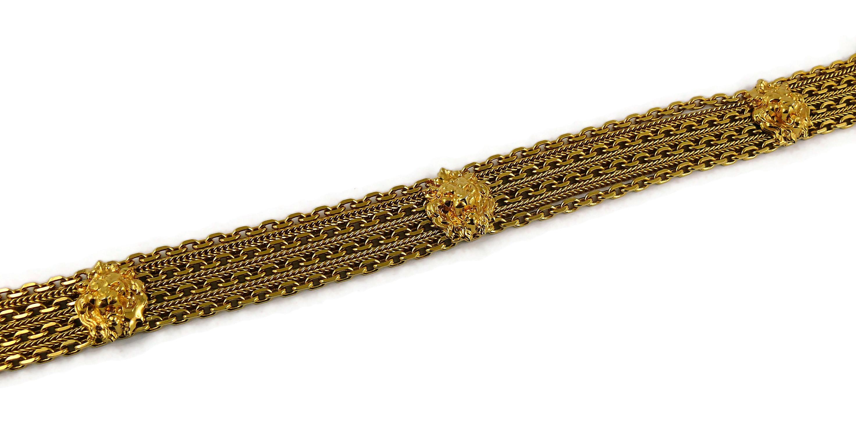 Chanel Vintage Lion Head Medallion Gold Toned Belt For Sale 1