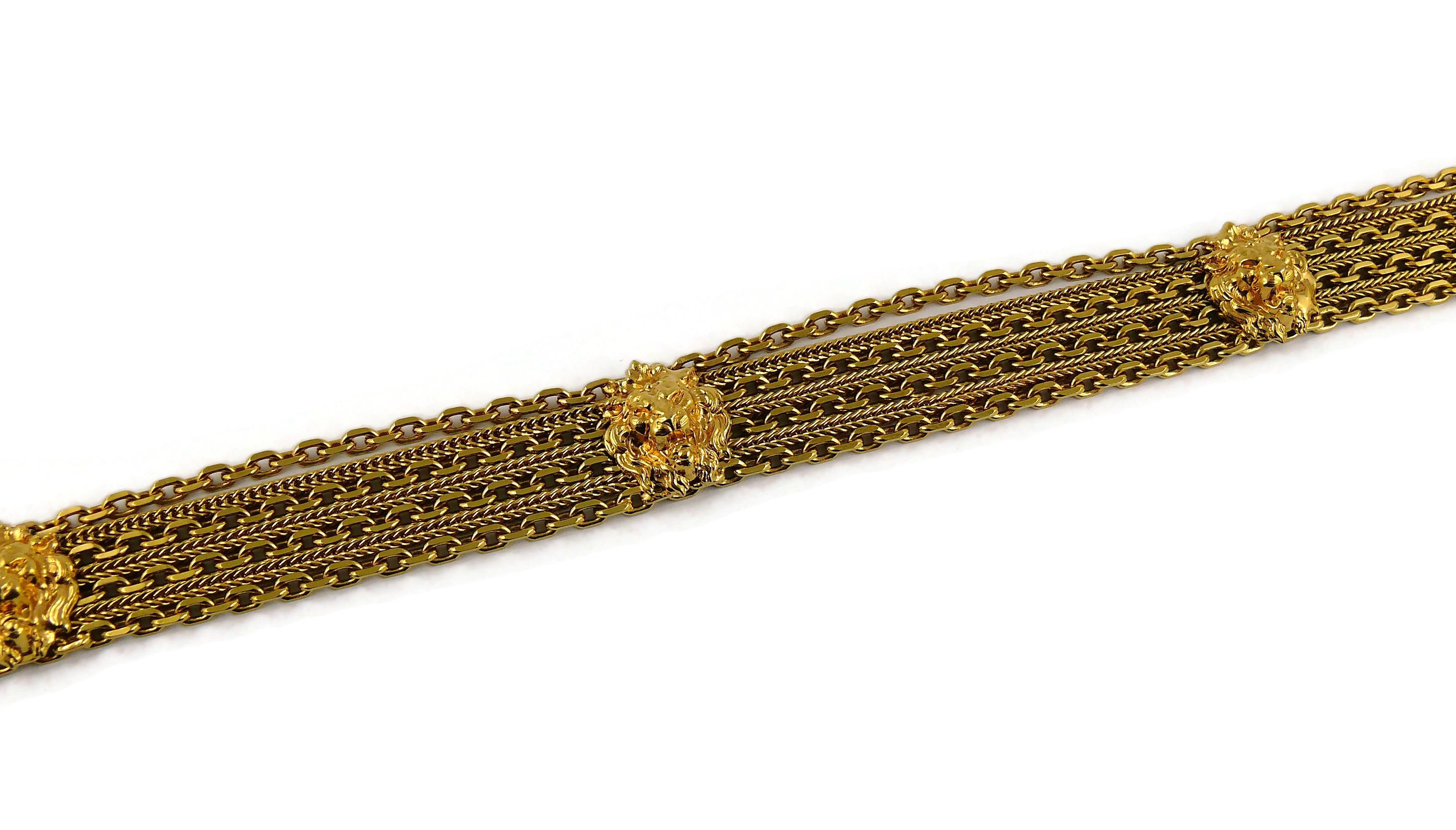 Chanel Vintage Lion Head Medallion Gold Toned Belt For Sale 2
