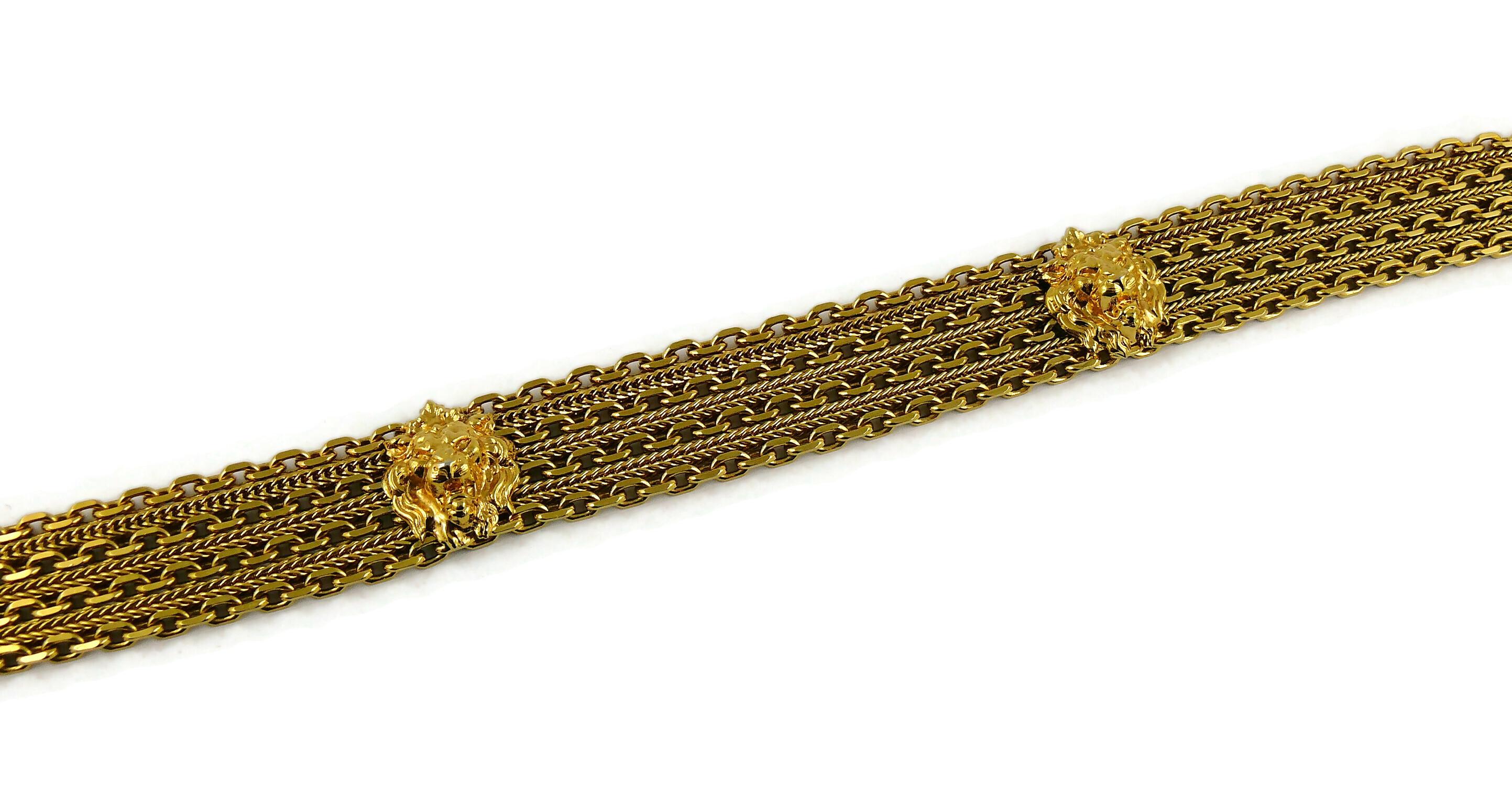 Chanel Vintage Lion Head Medallion Gold Toned Belt For Sale 3